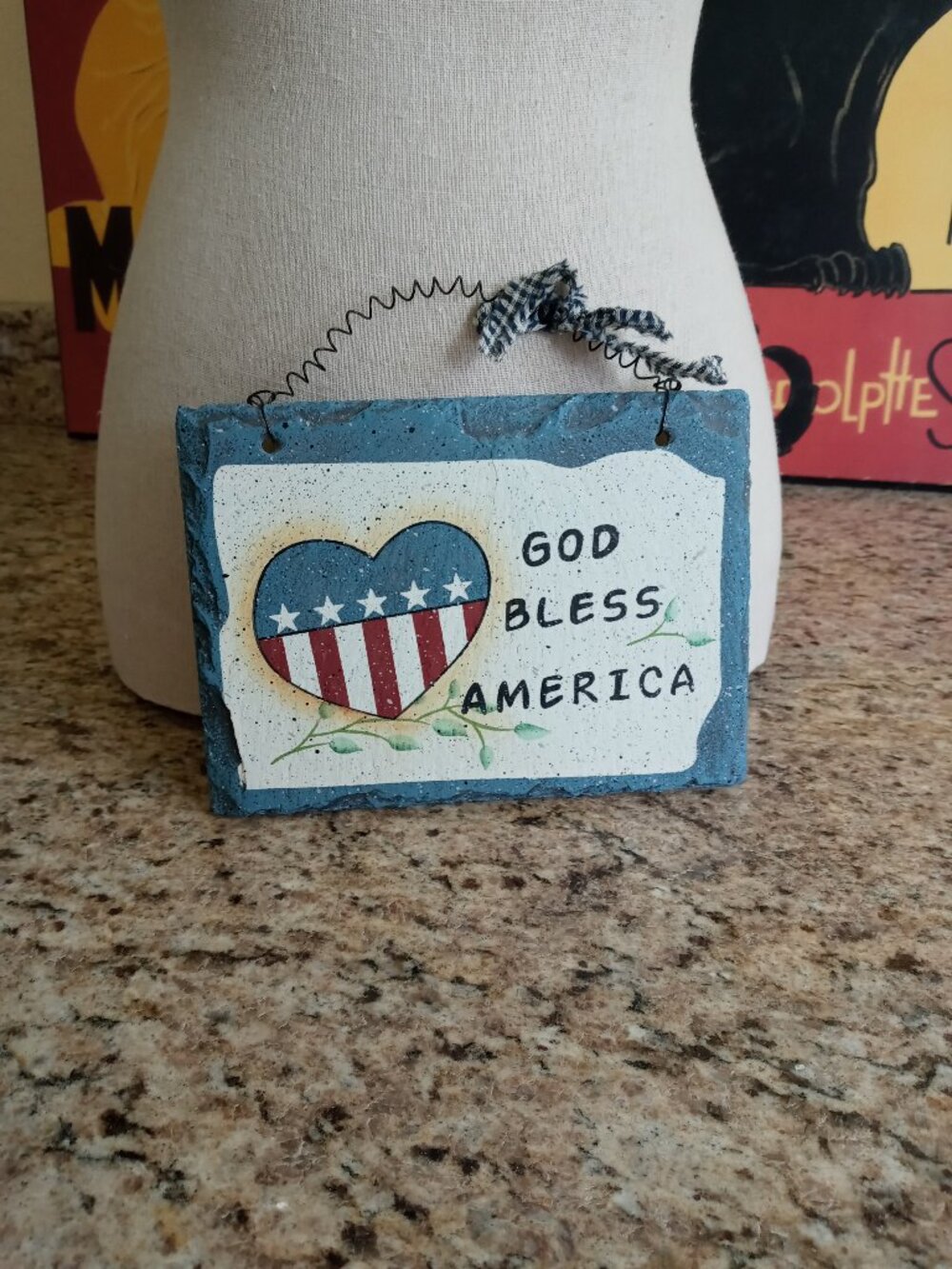 Patriotic 4th of July Hanging Painted Slate Sign